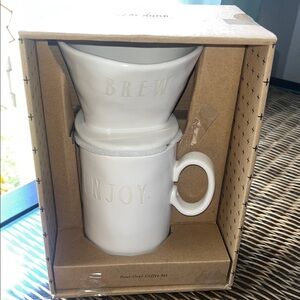 Rae Dunn White Pour-Over Coffee Set